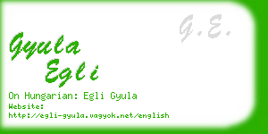 gyula egli business card